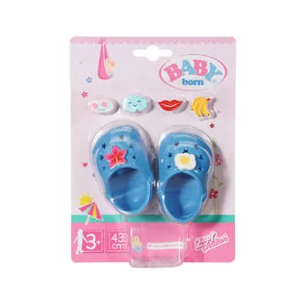 Обувь для куклы BABY born - Праздничные сандалии с значками (голубые)