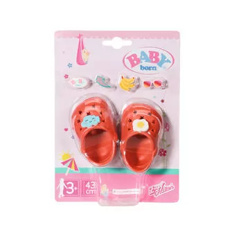 Обувь для куклы BABY born - Праздничные сандалии с значками (красные)