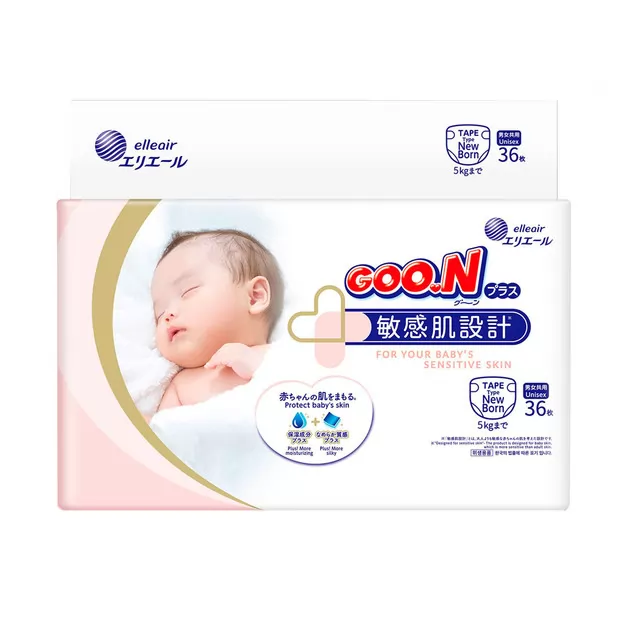 Подгузники Goo.N  Plus для новорожденных (размер 1(SS), до 5 кг, 36 шт)