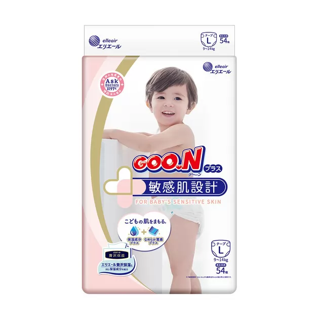 Подгузники Goo.N Plus для детей (размер 4(L), 9-14 кг, 54 шт)