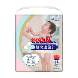 Трусики-подгузники Goo.N Plus для детей (размер 3(M), 6-12 кг, 58 шт)