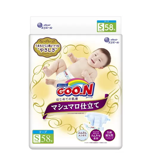Подгузники Goo.N Super Premium Marshmallow Для Детей (S, 4-8 Кг) - 853347_1.jpg - № 1