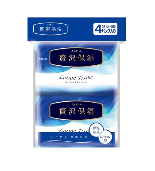 Платочки Бумажные Экстрауспокаивающие Elleair Premium Lotion (4 Карманные Упаковки * 14 Шт) - 713442_1.jpg - № 1