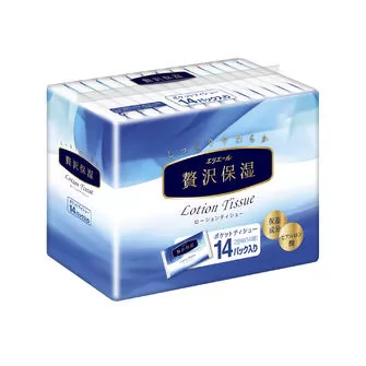 Платочки Бумажные Экстрауспокаивающие Elleair Premium Lotion (14 Карманных Упаковок * 14 Шт)