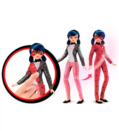 Кукла MIRACULOUS Леди Баг и Супер-Кот" в костюме с пайетками - Модное превращение Маринетт в Леди Баг" - 50375_4.jpg - № 4