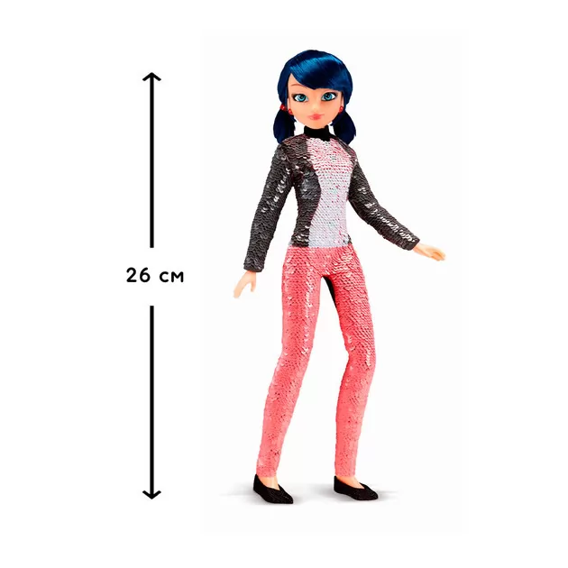 Кукла MIRACULOUS Леди Баг и Супер-Кот" в костюме с пайетками - Модное превращение Маринетт в Леди Баг"
