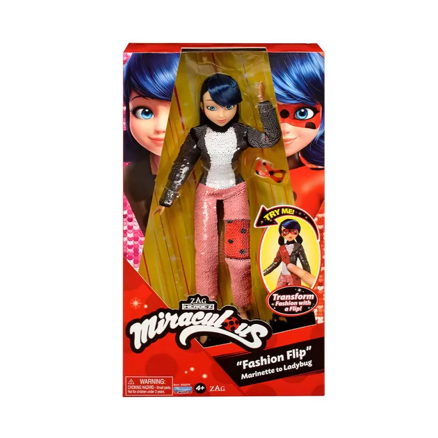 Кукла MIRACULOUS Леди Баг и Супер-Кот" в костюме с пайетками - Модное превращение Маринетт в Леди Баг"