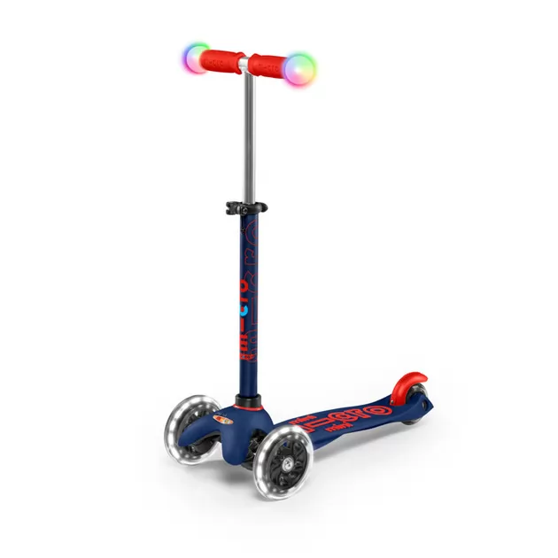 Самокат MICRO серии Mini Deluxe Magic" – Темно-синий (до 50 kg, 3-х колесный, свет)"