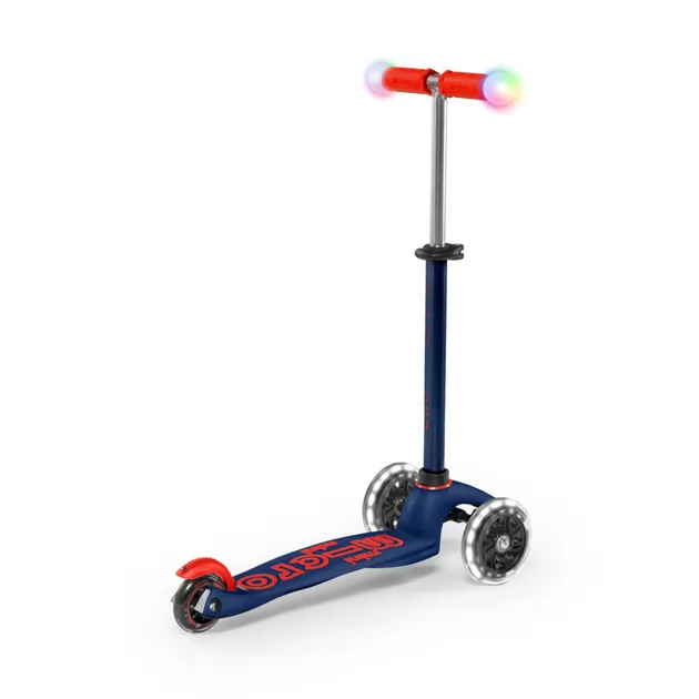 Самокат MICRO серии Mini Deluxe Magic" – Темно-синий (до 50 kg, 3-х колесный, свет)"