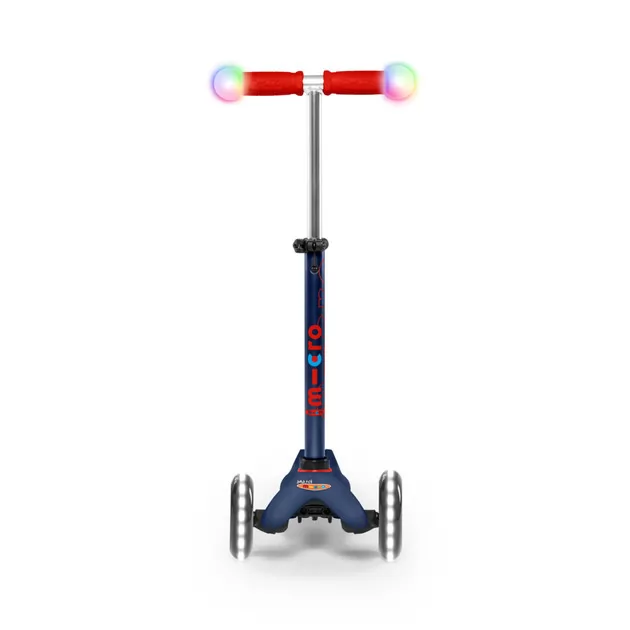 Самокат MICRO серии Mini Deluxe Magic" – Темно-синий (до 50 kg, 3-х колесный, свет)"