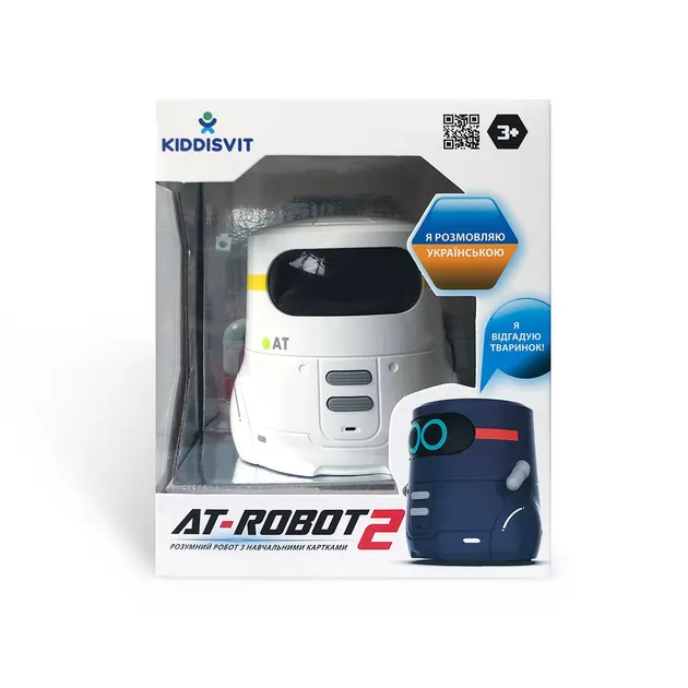Умный робот с сенсорным управлением и обучающими карточками - AT-ROBOT 2 (белый)