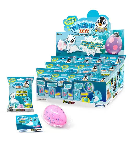 Растущая игрушка в яйце «Penguin Еggs» - Пингвины и друзья (12 шт., в дисплее) - T049-2019-CDU_1.jpg - № 1