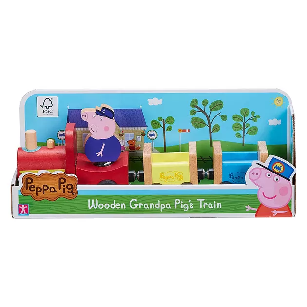 Деревянный игровой набор Peppa - Паровозик дедушки Пеппы