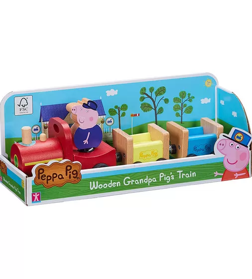 Деревянный игровой набор Peppa - Паровозик дедушки Пеппы - 07210_5.jpg - № 5