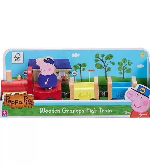 Деревянный игровой набор Peppa - Паровозик дедушки Пеппы - 07210_4.jpg - № 4