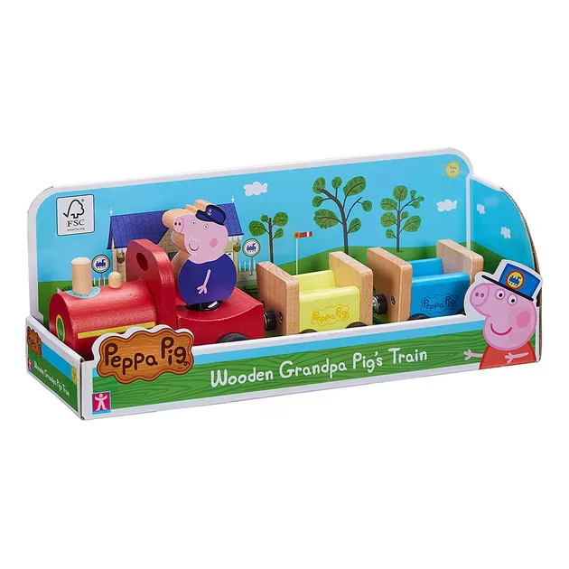 Деревянный игровой набор Peppa - Паровозик дедушки Пеппы