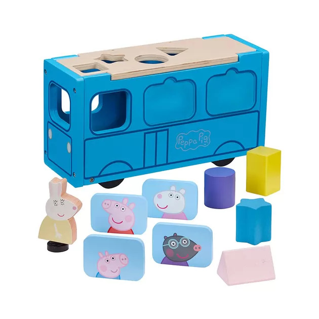 Деревянный игровой набор-сортер Peppa - Школьный автобус Пеппы