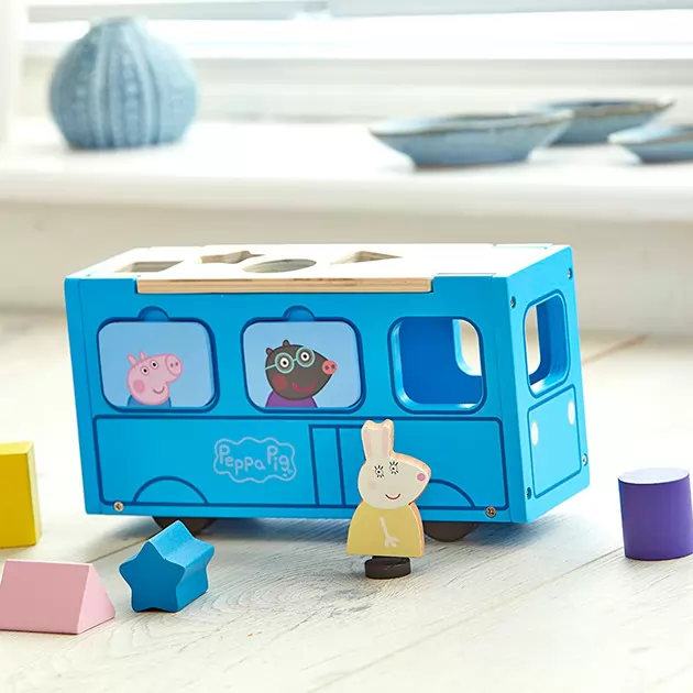 Деревянный игровой набор-сортер Peppa - Школьный автобус Пеппы