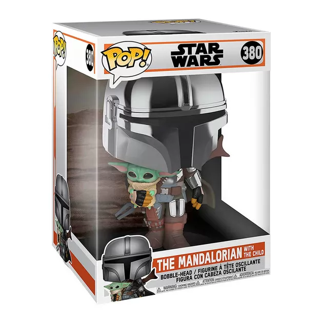 Игровая фигурка Funko Pop! ­ Мандалорец в хроме с малышом 25 сm