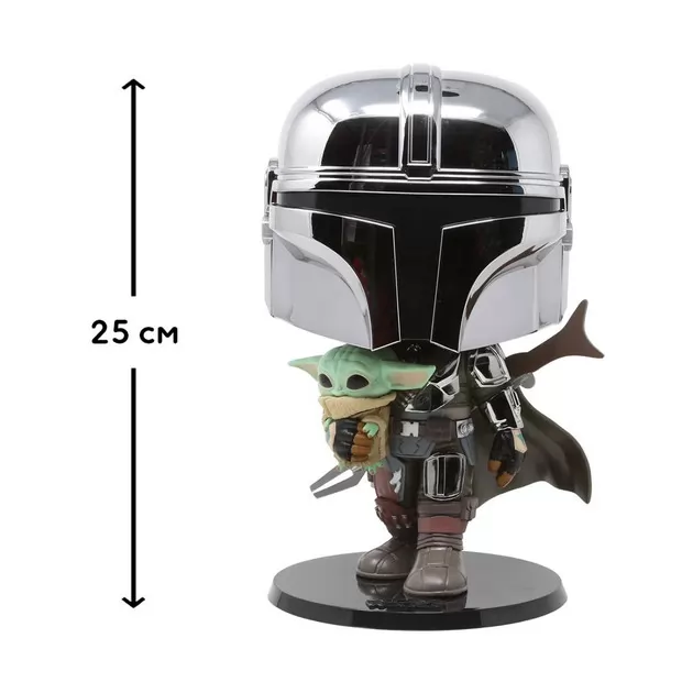 Игровая фигурка Funko Pop! ­ Мандалорец в хроме с малышом 25 сm