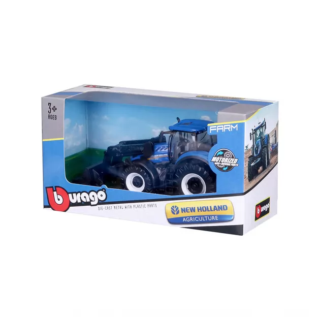 Автомодель серии Farm - Трактор NEW HOLLAND T7.315 с фронтальным погрузчиком (синий, 1:32)