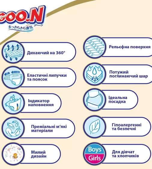 Подгузники Goo.N Premium Soft для детей (размер 2(S), 4-8 kg, 70 шт) - 863223_11.jpg - № 11