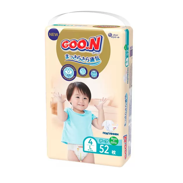 Подгузники Goo.N Premium Soft для детей (размер 4(L), 9-14 kg, 52 шт)