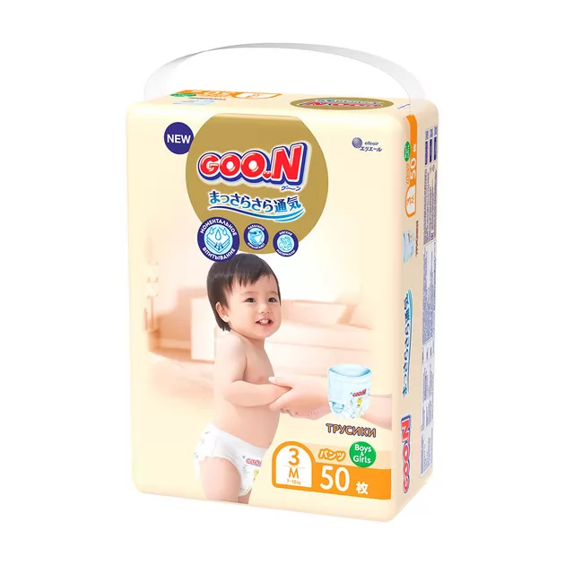 Трусики-подгузники Goo.N Premium Soft для детей (размер 3(M), 7-12 kg, 50 шт)