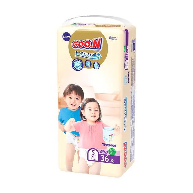Трусики-подгузники Goo.N Premium Soft для детей (размер 5(XL), 12-17 kg, 36 шт)