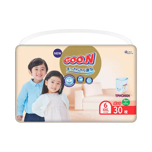 Трусики-подгузники Goo.N Premium Soft для детей (размер 6(2XL), 15-25 kg, 30 шт)
