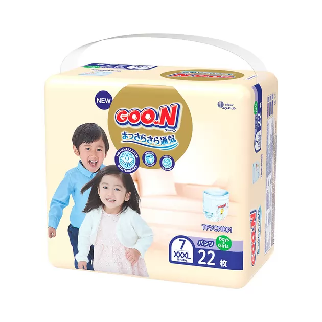 Трусики-подгузники Goo.N Premium Soft для детей (размер 7(3XL), 18-30 kg, 22 шт)