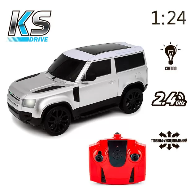Автомобиль KS Drive на р/у - Land Rover New Defender (1:24, 2.4Ghz, серебристый)