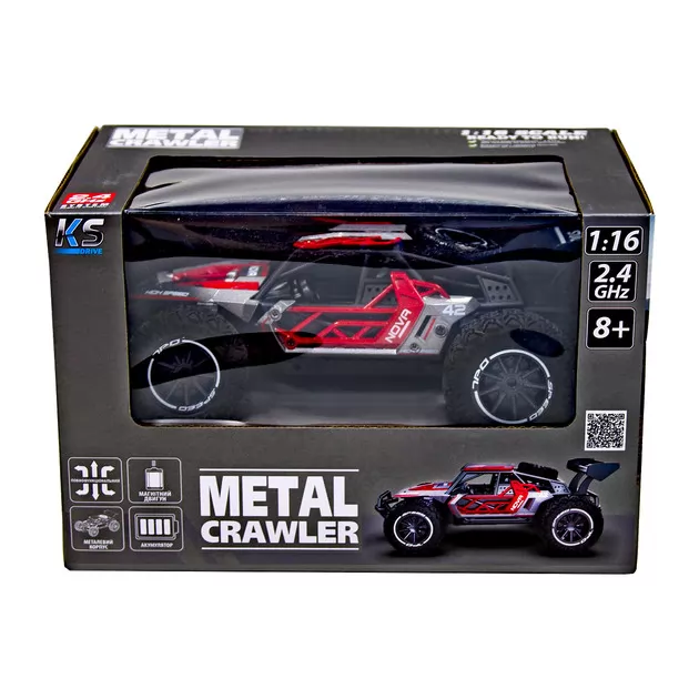 Автомобиль Metal Crawler на р/у – Nova (серо-красный, 1:16)