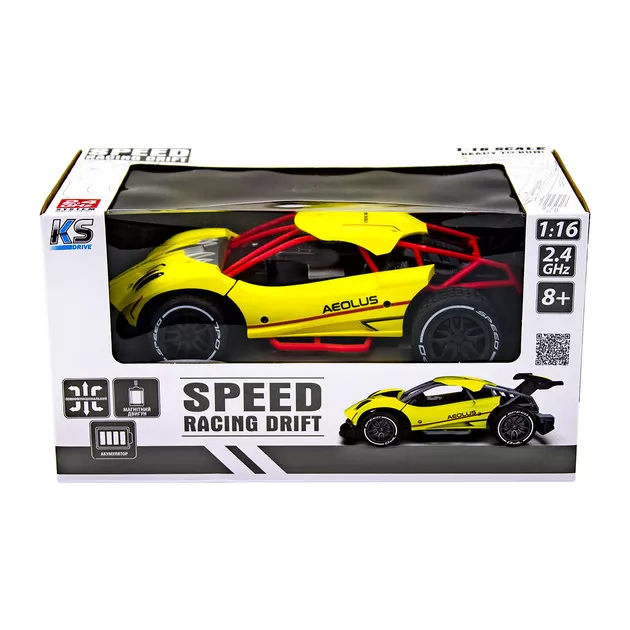 Автомобиль Speed racing drift на р/у – Aeolus (желтый, 1:16)