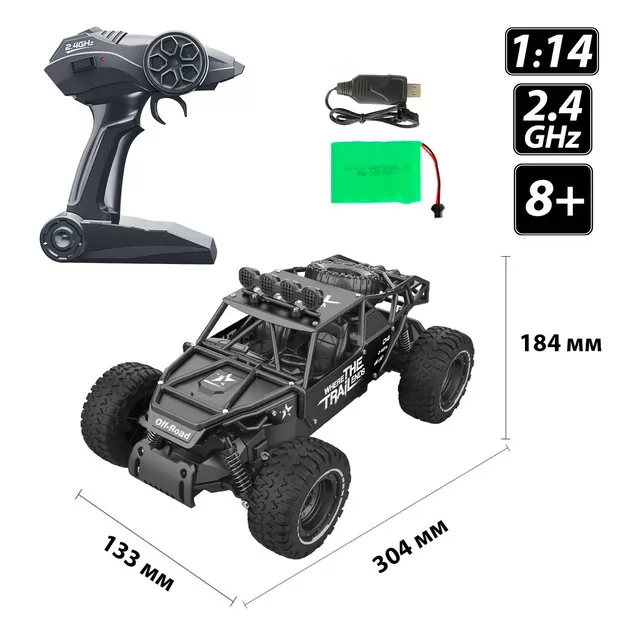 Автомобиль Off-road Crawler на р/у – Race (матовый черный, 1:14)