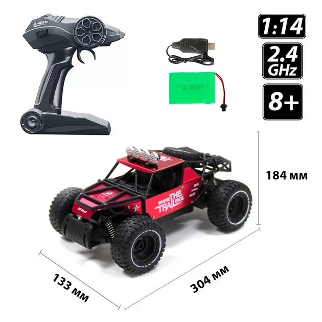 Автомобиль Off-road Crawler на р/у – Race (матовый красный, 1:14)