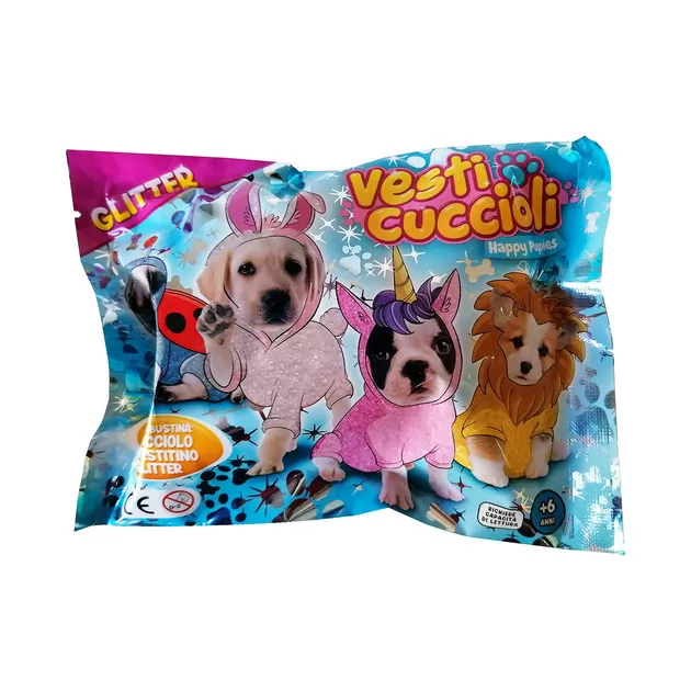 Стретч-игрушка в виде животного Dress your puppy S1 – Щенок в блестящем костюмчике