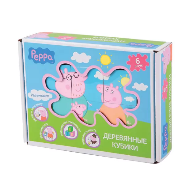 Деревянный Игровой Набор Peppa – Кубики Пеппы