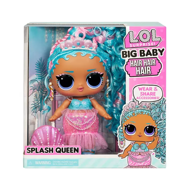 Игровой набор с мегакуклой L.O.L. Surprise! серии Big Baby Hair Hair Hair" – Королева Всплеск"