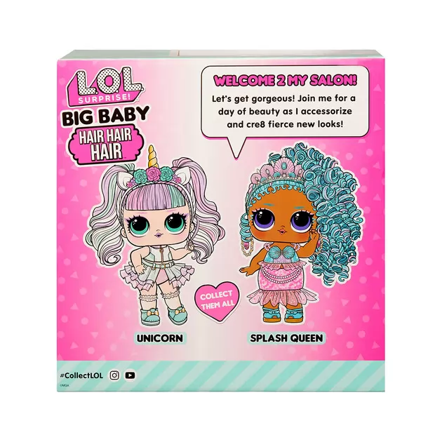Игровой набор с мегакуклой L.O.L. Surprise! серии Big Baby Hair Hair Hair" – Королева Всплеск"