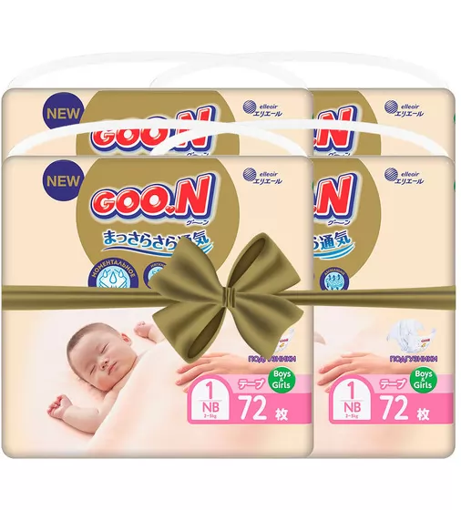 Подгузники GOO.N Premium Soft для новорожденных  (размер 1(NB), до 5 kg, 288 шт) - 863222-4_1.jpg - № 1