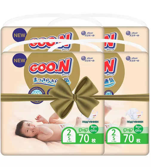 Подгузники GOO.N Premium Soft для детей (размер 2(S), 4-8 kg, 280 шт) - 863223-4_1.jpg - № 1