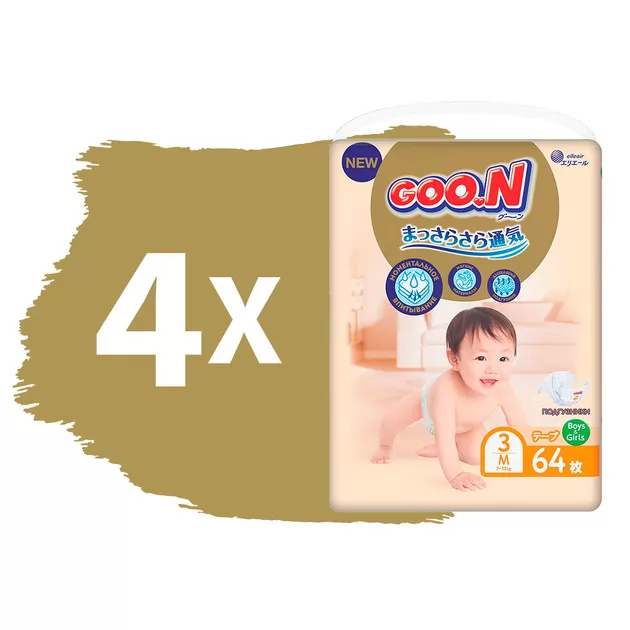 Подгузники GOO.N Premium Soft для детей (размер 3(M), 7-12 kg, 256 шт)