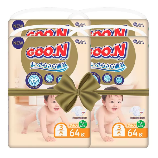 Подгузники GOO.N Premium Soft для детей (размер 3(M), 7-12 kg, 256 шт)