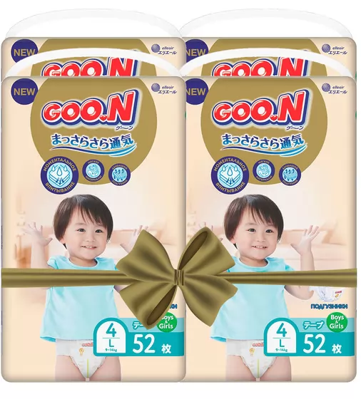 Подгузники GOO.N Premium Soft для детей (размер 4(L), 9-14 kg, 208 шт) - 863225-4_1.jpg - № 1
