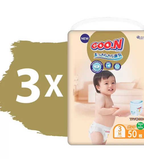 Трусики-подгузники GOO.N Premium Soft для детей (размер 3(M), 7-12 kg, 150 шт) - 863227-3_2.jpg - № 2