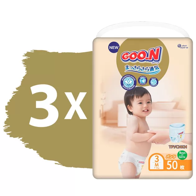 Трусики-подгузники GOO.N Premium Soft для детей (размер 3(M), 7-12 kg, 150 шт)