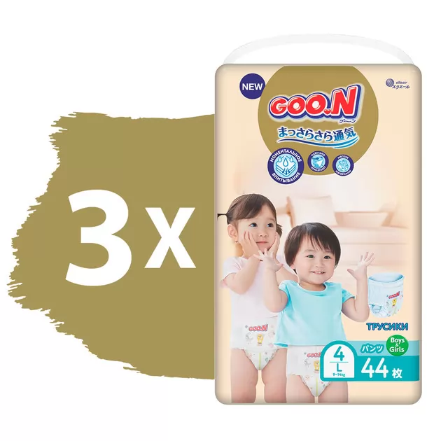 Трусики-подгузники GOO.N Premium Soft для детей (размер 4(L), 9-14 kg, 132 шт)