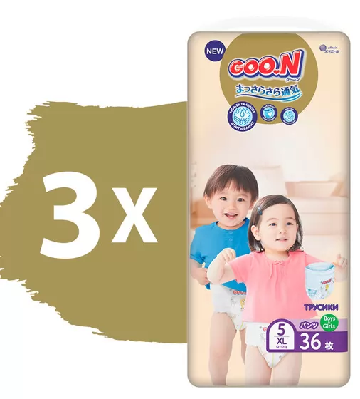 Трусики-подгузники GOO.N Premium Soft для детей (размер 5(XL), 12-17 kg, 108 шт) - 863229-3_2.jpg - № 2