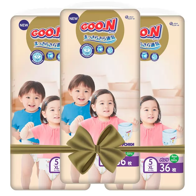 Трусики-подгузники GOO.N Premium Soft для детей (размер 5(XL), 12-17 kg, 108 шт)